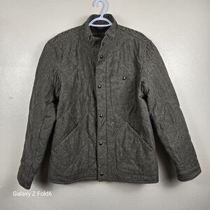 J.Crew‎ Sussex Quilted Jacket PrimaLoft® Men’s Large Heathered Gray Herrinngbone